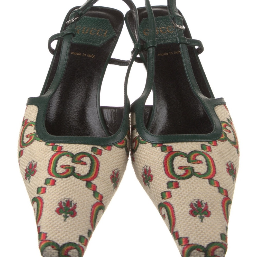 ISO!!!!! GUCCI canvas slingback kitten heels. - Picture 2 of 2